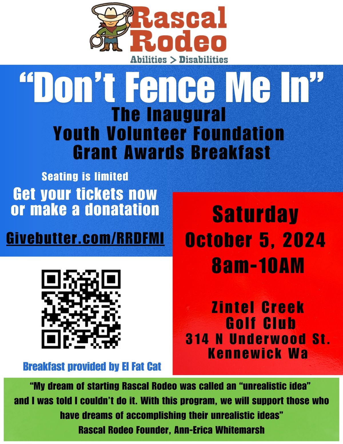 Rascal Rodeo's "Don't Fence Me Foundation" Breakfast