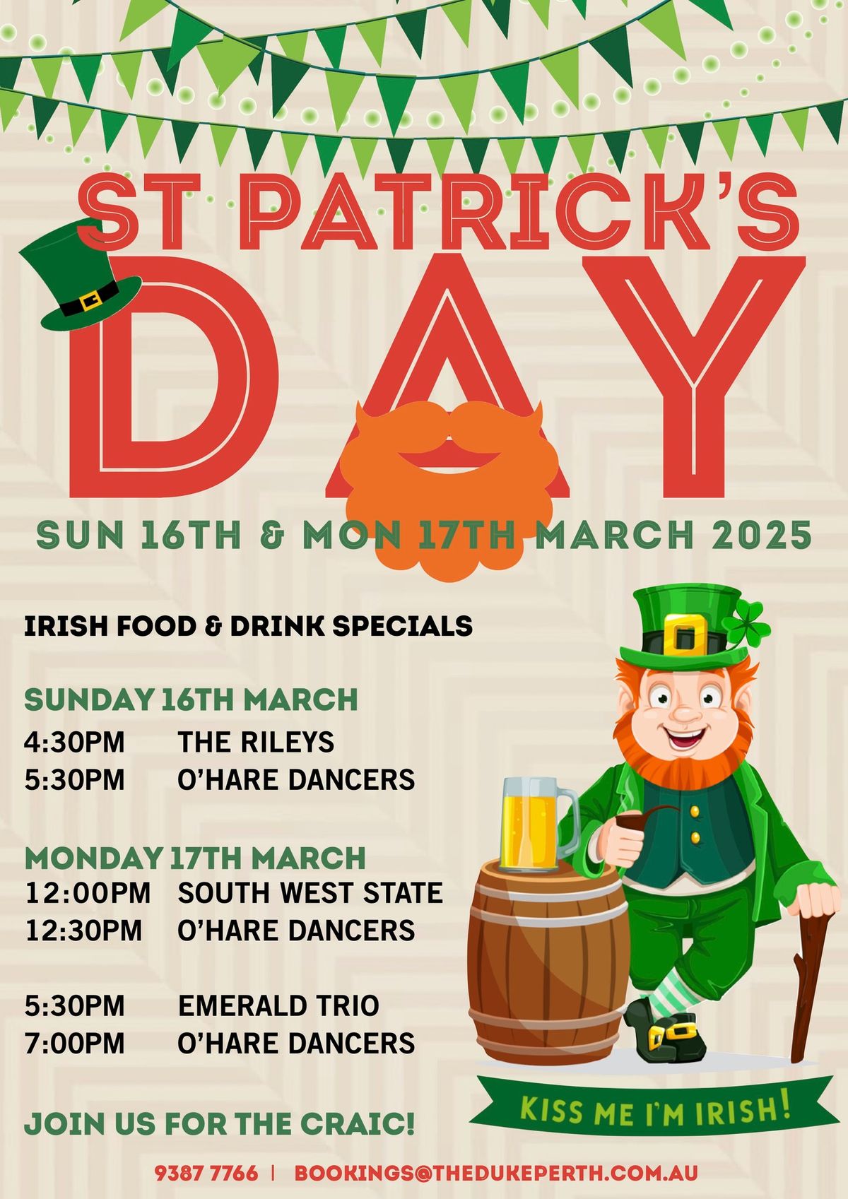 St Patrick's Weekend at The Duke \ud83c\udf40