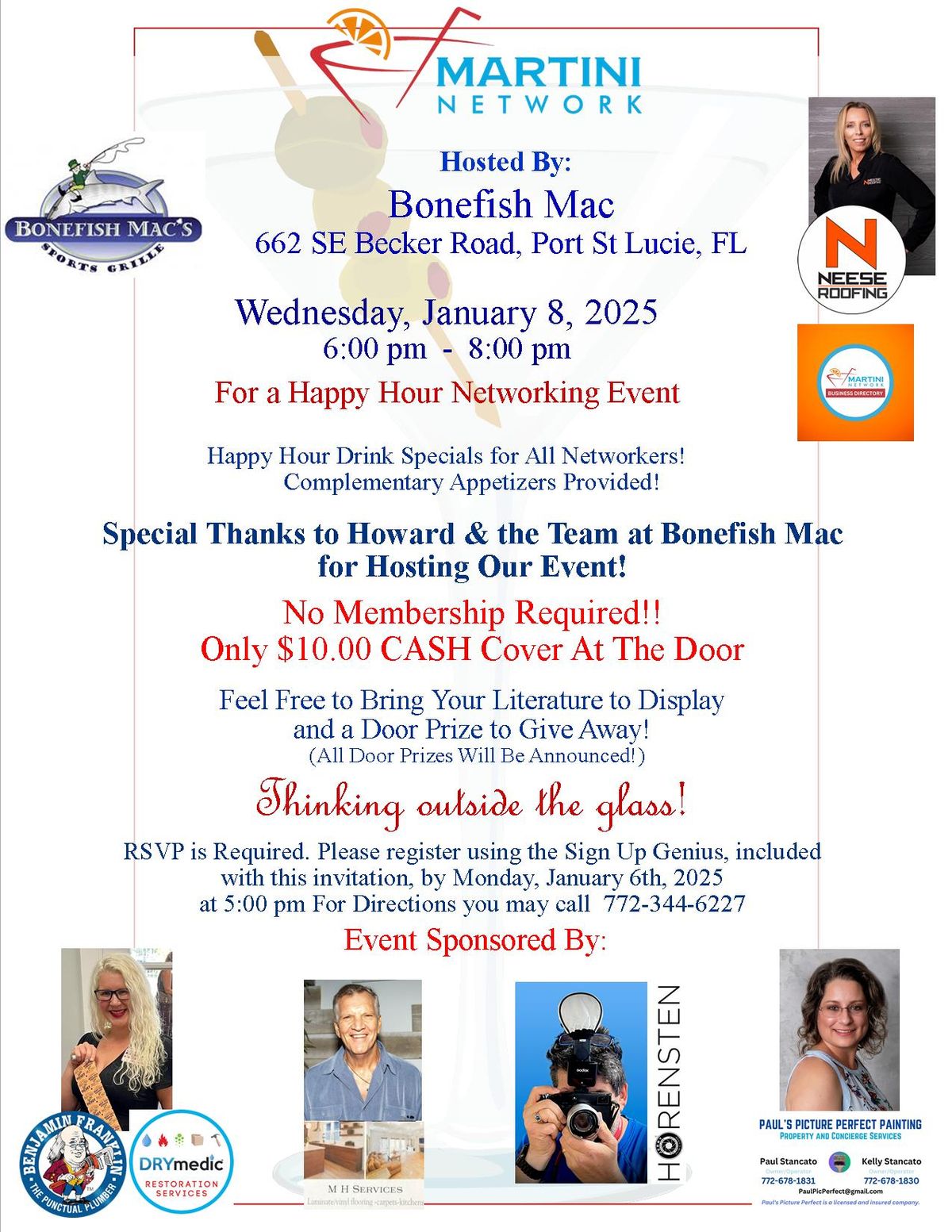 Martini Network Welcomes 2025 at Bonefish Mac in Port St Lucie