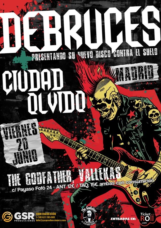 DEBRUCES + CIUDAD OLVIDO en Madrid. The Godfather Rock Club.