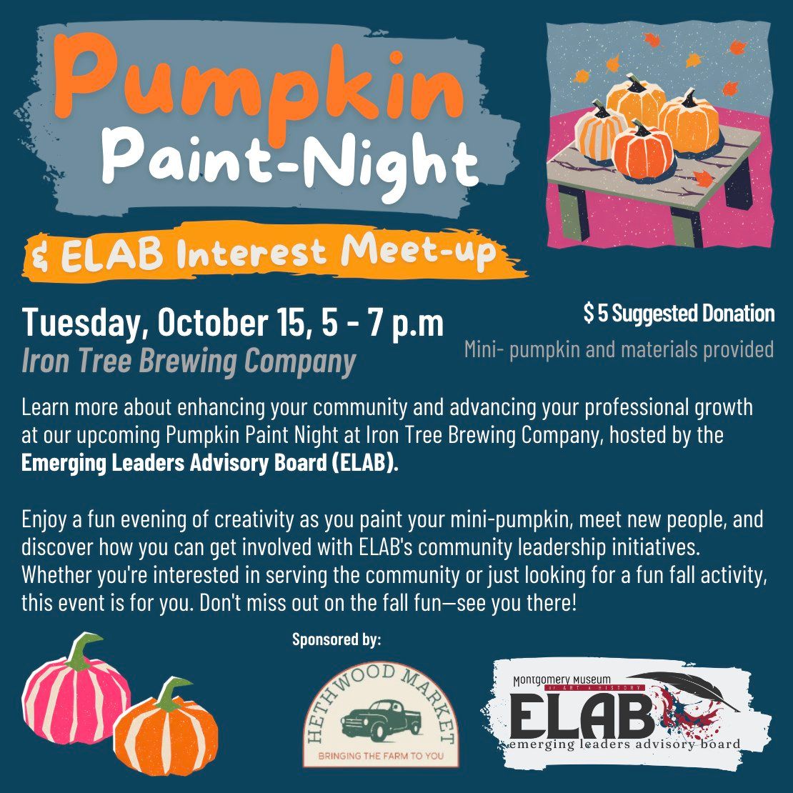 Pumpkin Paint-Night & ELAB Interest Meeting @ Iron Tree