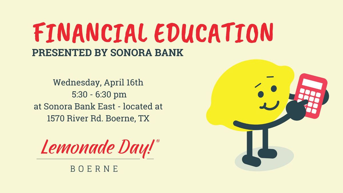 Financial Education Class- Presented by Sonora Bank