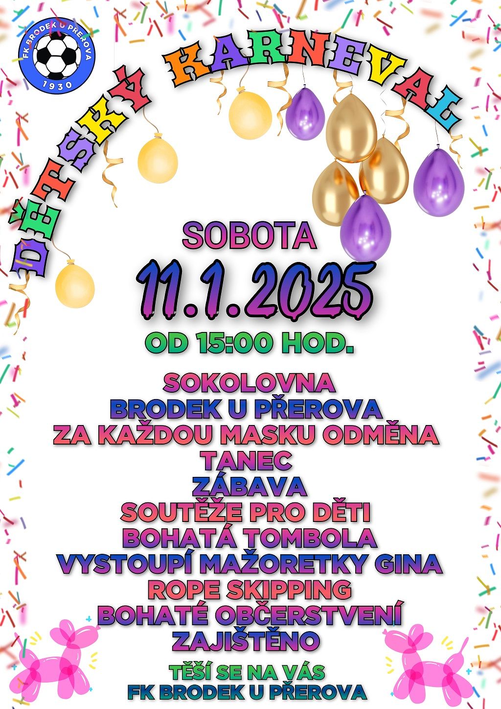 D\u011btsk\u00fd karneval FK Brodek u P\u0159erova