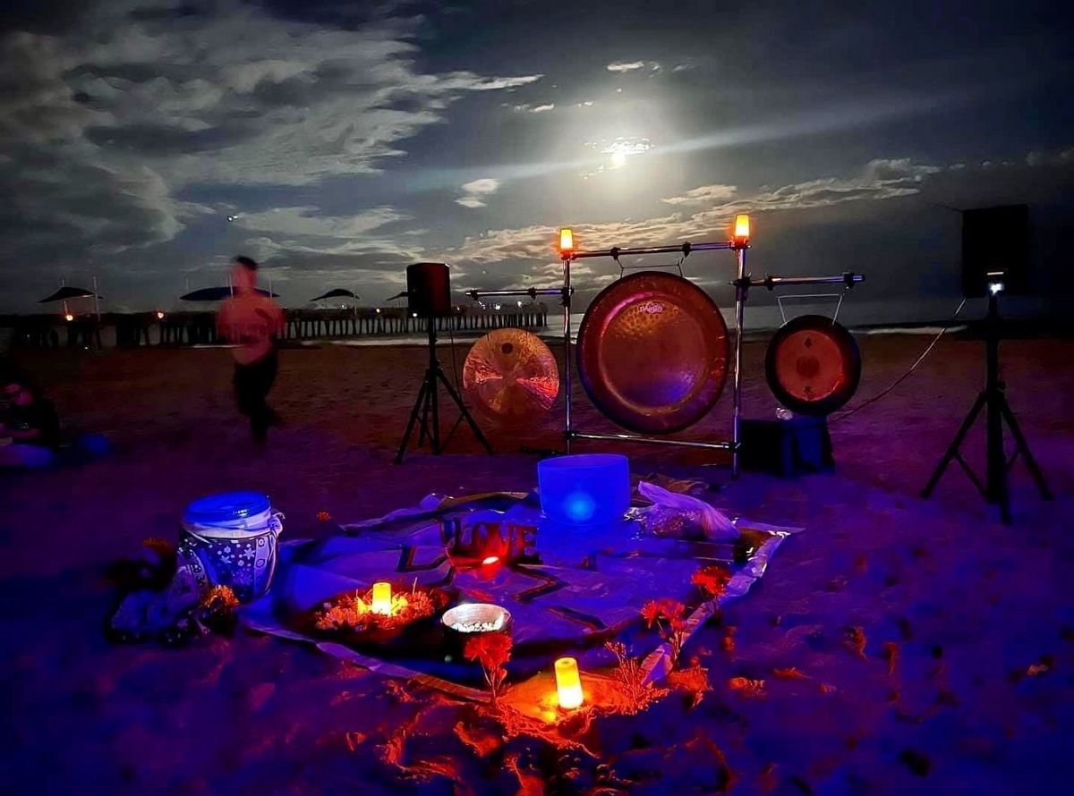 First Full Moon of 2025 Beach Gong Meditation with Reiki , Flowers and Crystals 