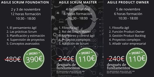 Cursos Agile Scrum Foundation - Scrum Master - Product Owner - Madrid