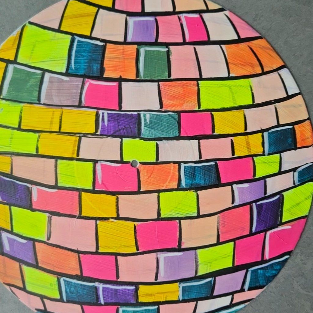 Disco Ball record painting - Upcycling!
