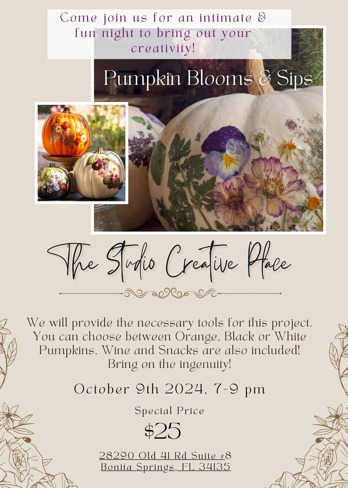 Pumpkin Blooms & Sips