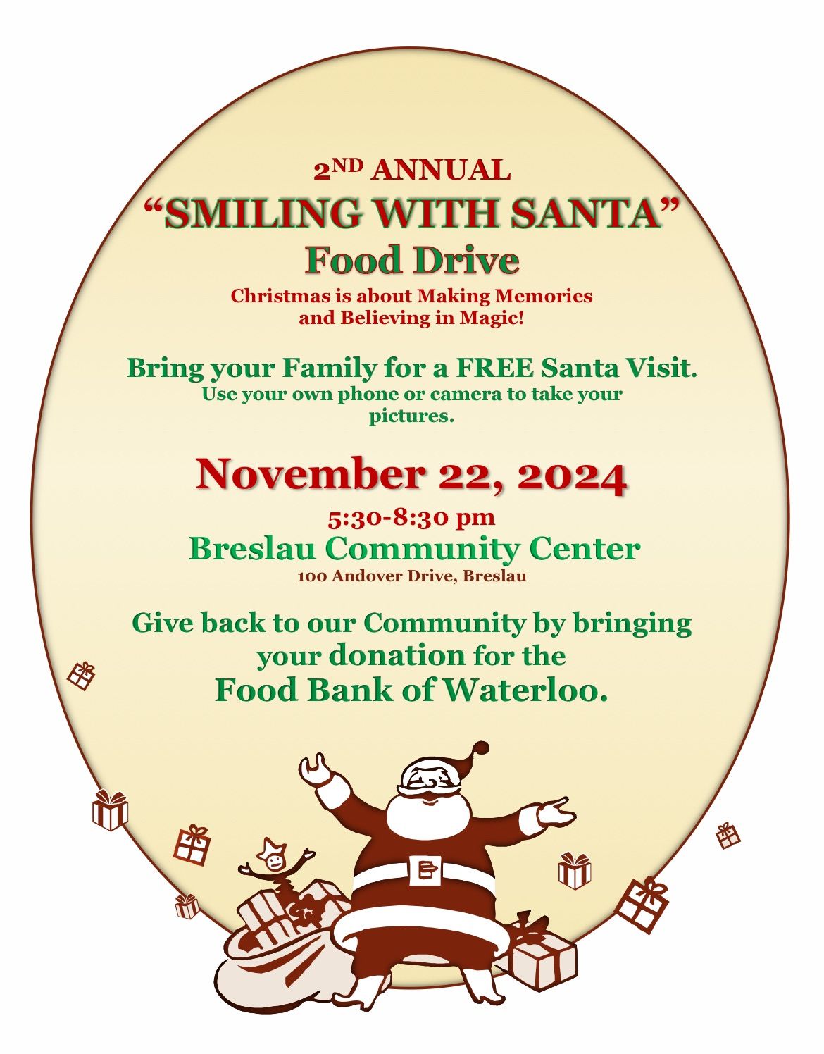 \u201cSmiling with Santa\u201d Food Drive