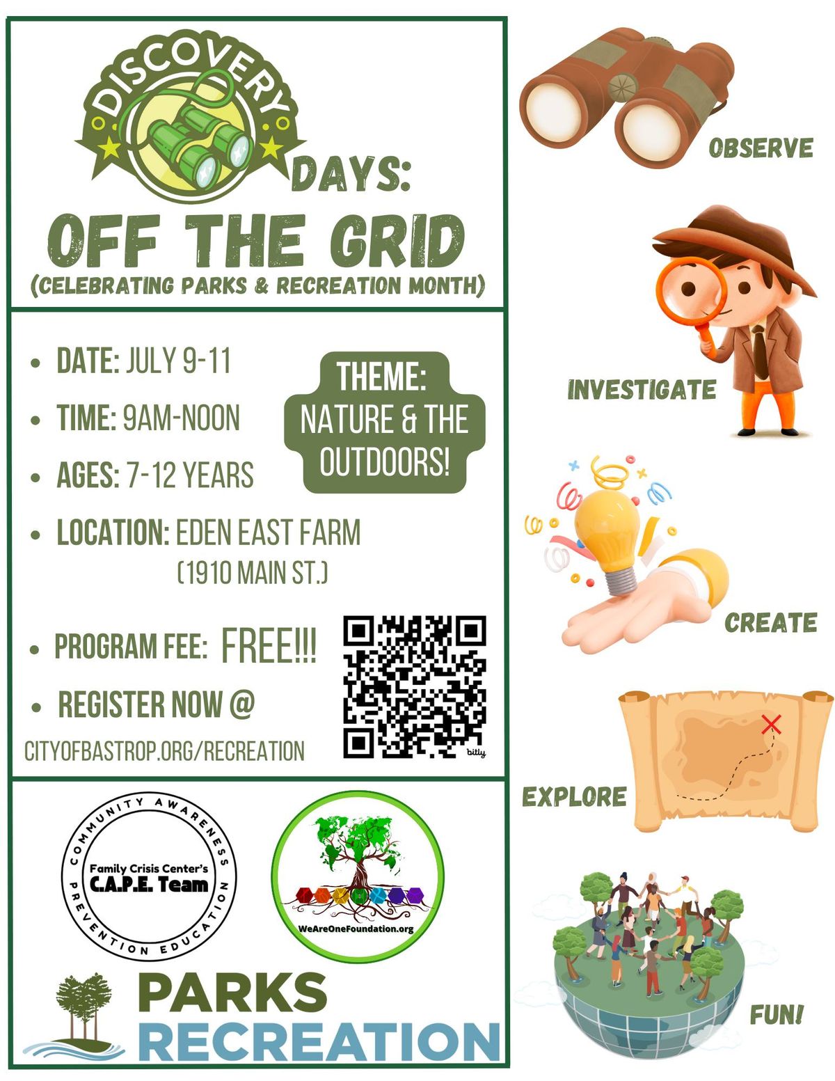 July Discovery Days: Off the Grid
