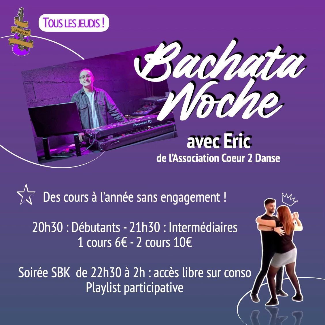 Cours de Bachata + Soir\u00e9e SBK