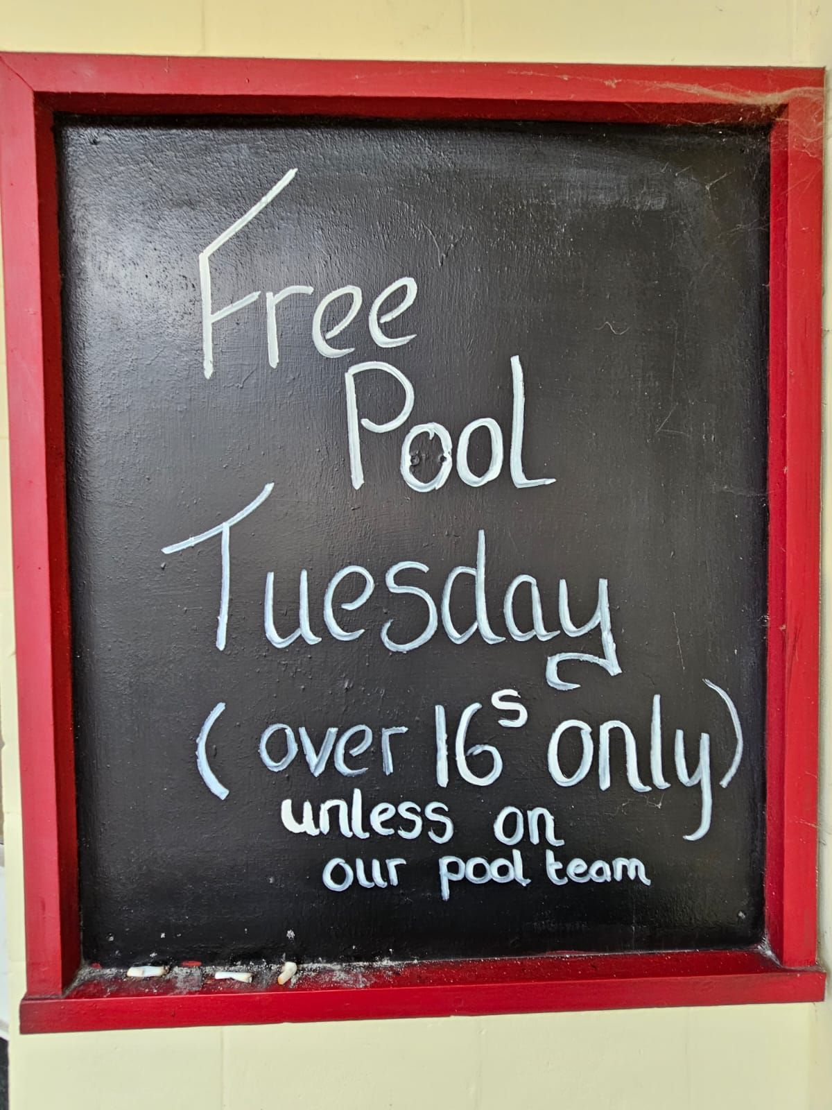 Free pool Tuesday (over 16s only unless on the pool team) at The Devon Yeoman