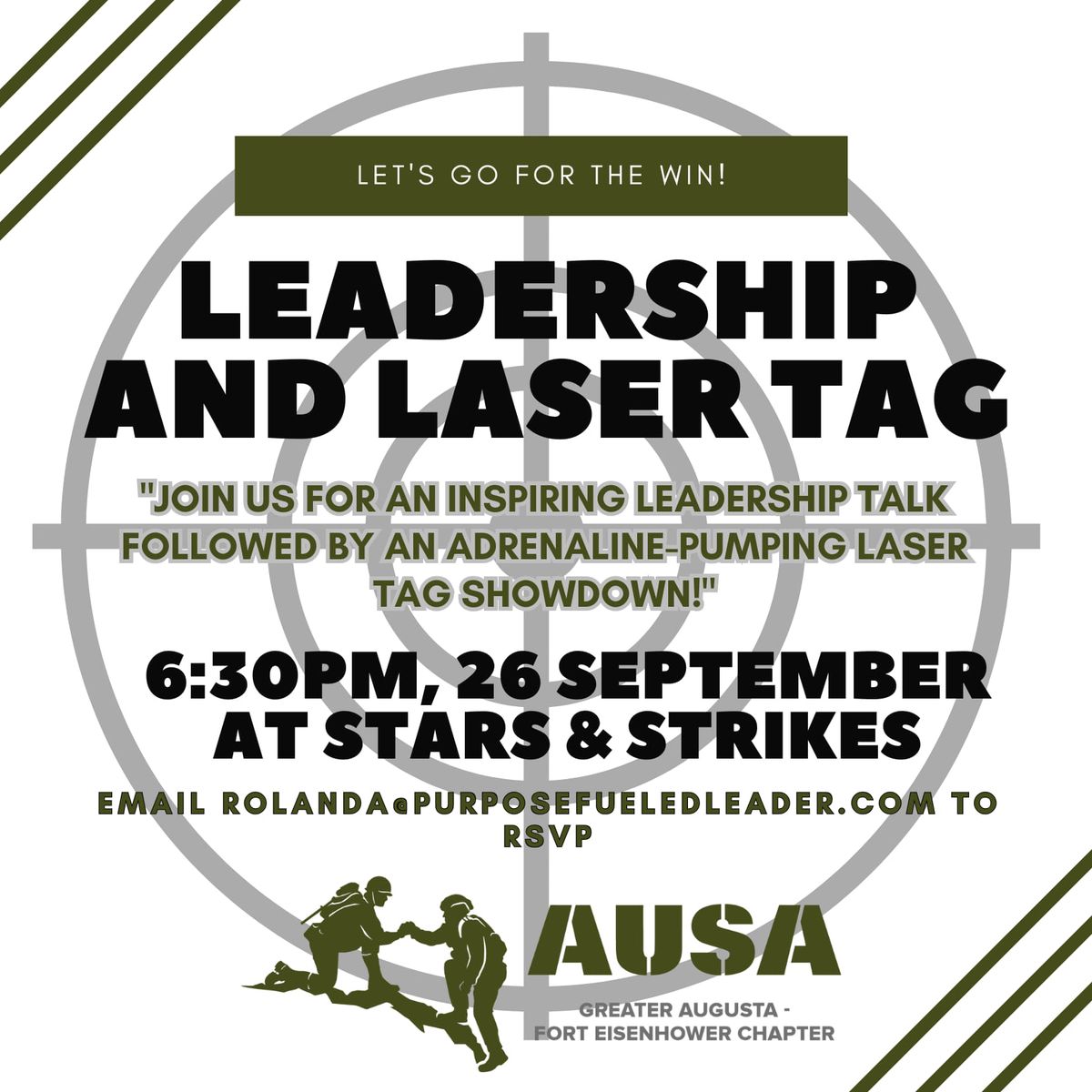 \ud83d\udea8 "Leadership & Laser Tag" sponsored by AUSA Young Professionals