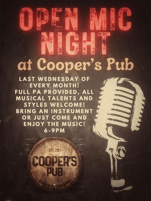 March Open Mic Night at Cooper\u2019s Pub!