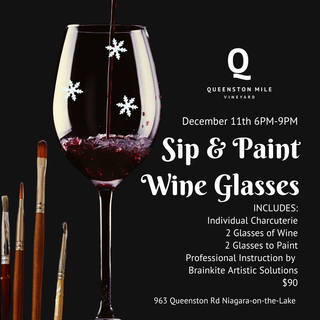 Paint Holiday Wine Glasses + Sip Award Winning Wine + Nibble of a Plate of Charcuterie