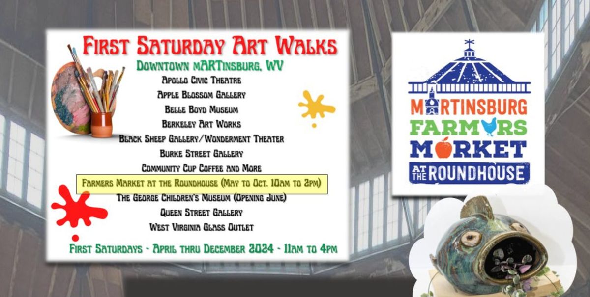 First Saturdays Art Walk at the Farmers Market at the Roundhouse