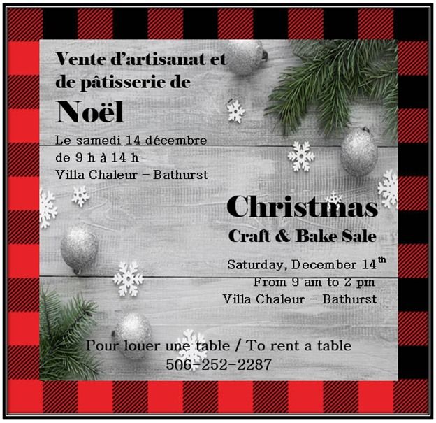 Christmas Craft & Bake Sale \/ Vente d'artisanat et de p\u00e2tisserie de No\u00ebl