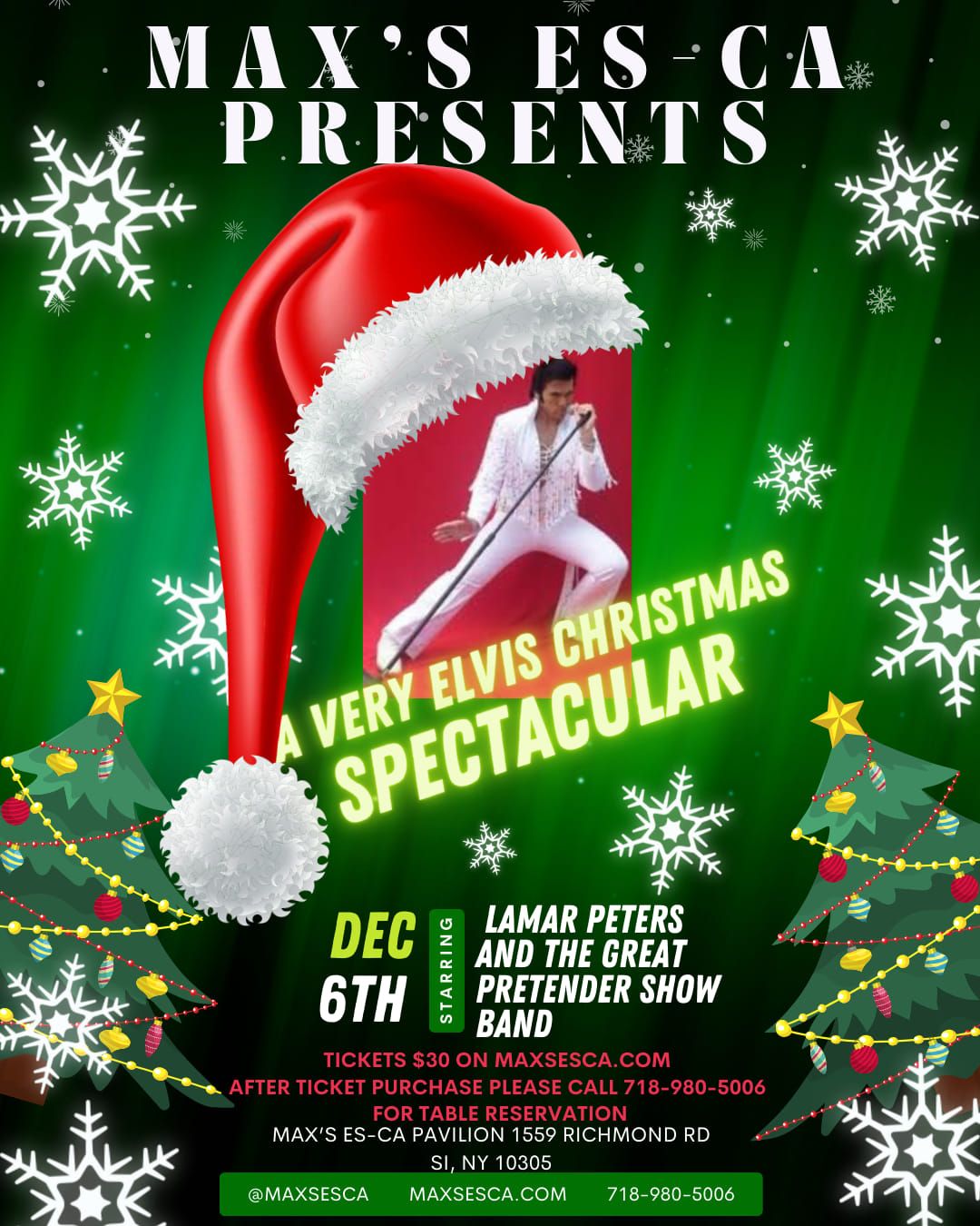 A Very Elvis Christmas Spectacular with Lamar Peters and The Great Pretender Show Band 