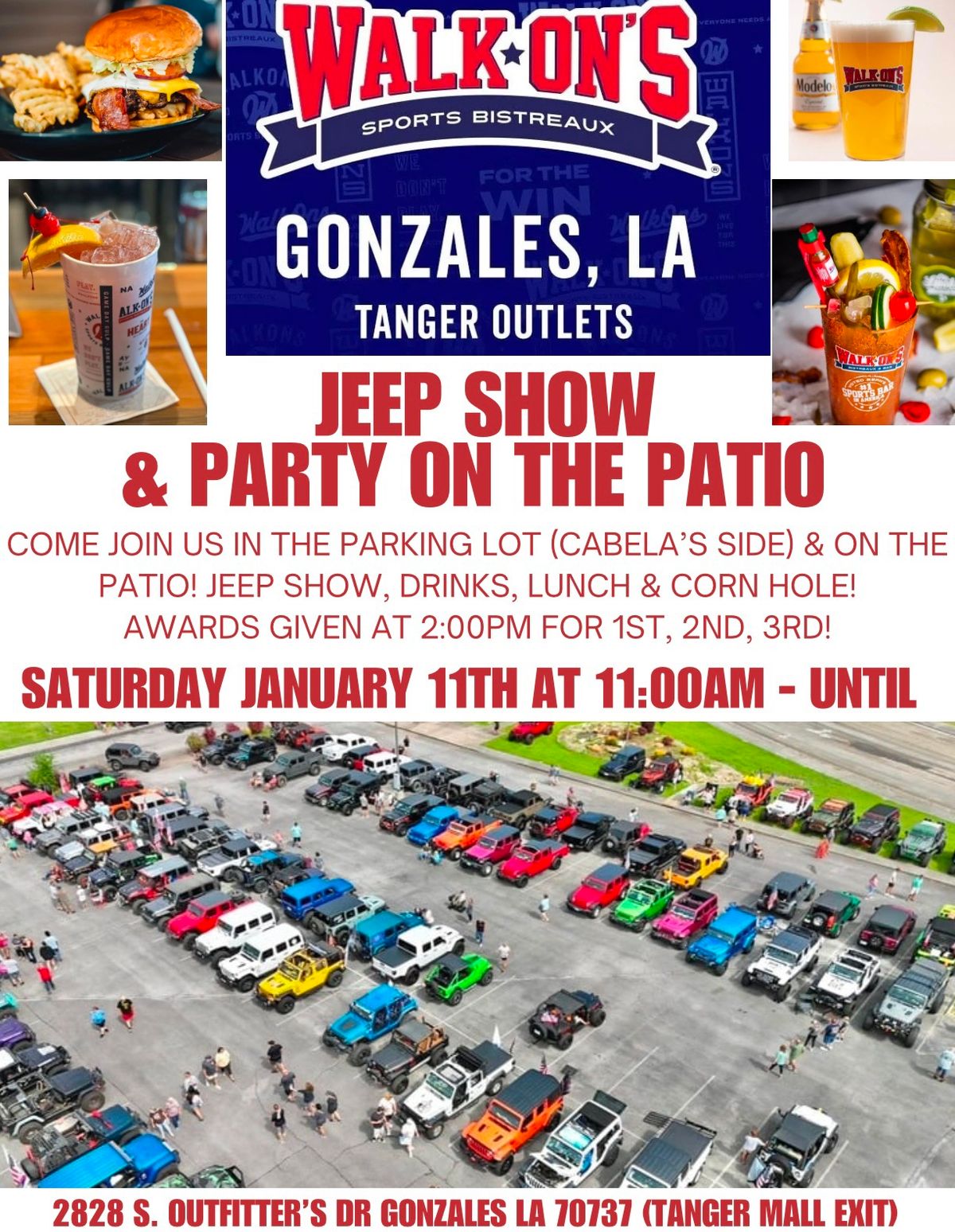 Walk On\u2019s Jeep Show & Party On the Patio