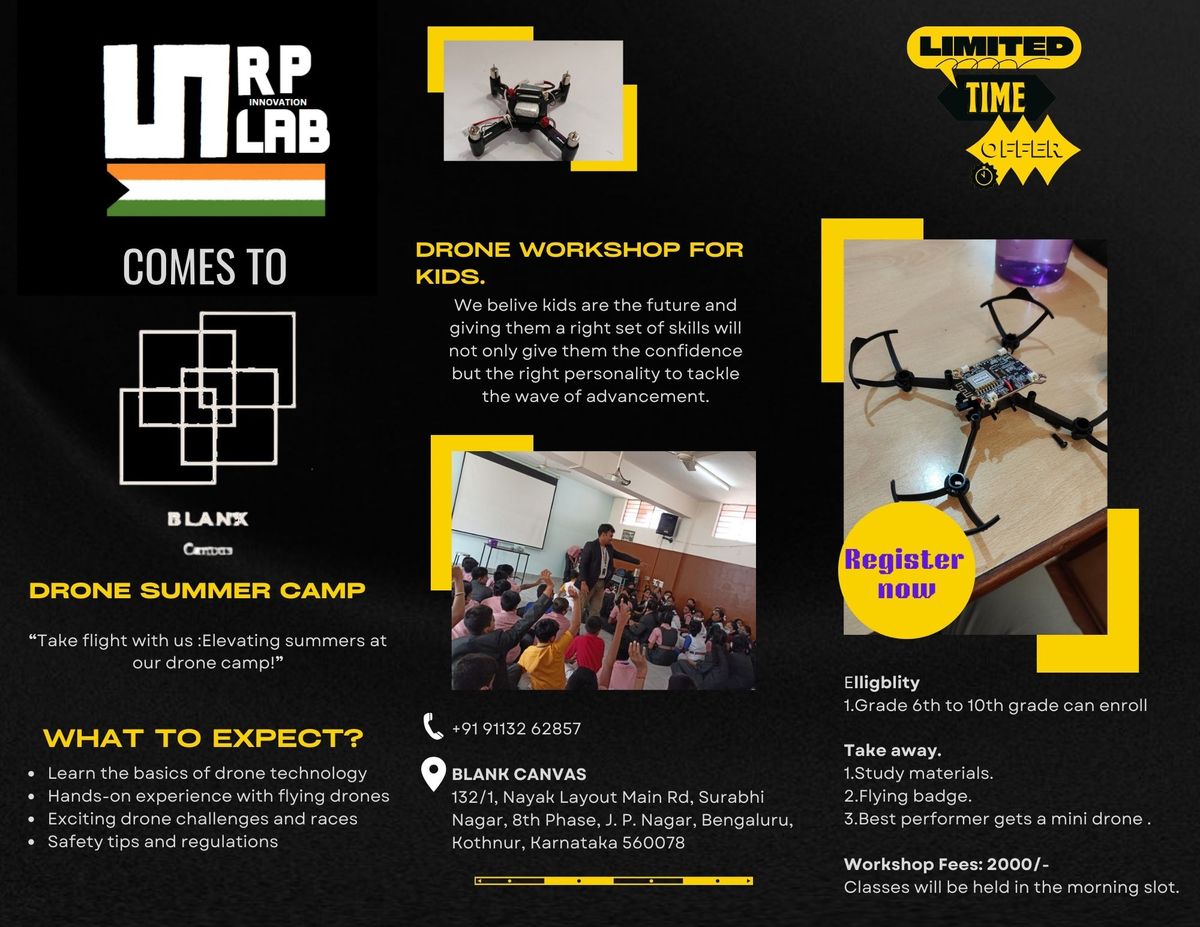 Drone Summer Camp for School kids from 1st may.