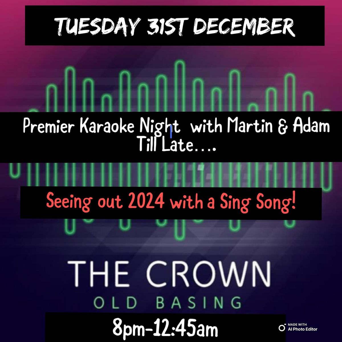 NEW YEARS KARAOKE @ THE CROWN 