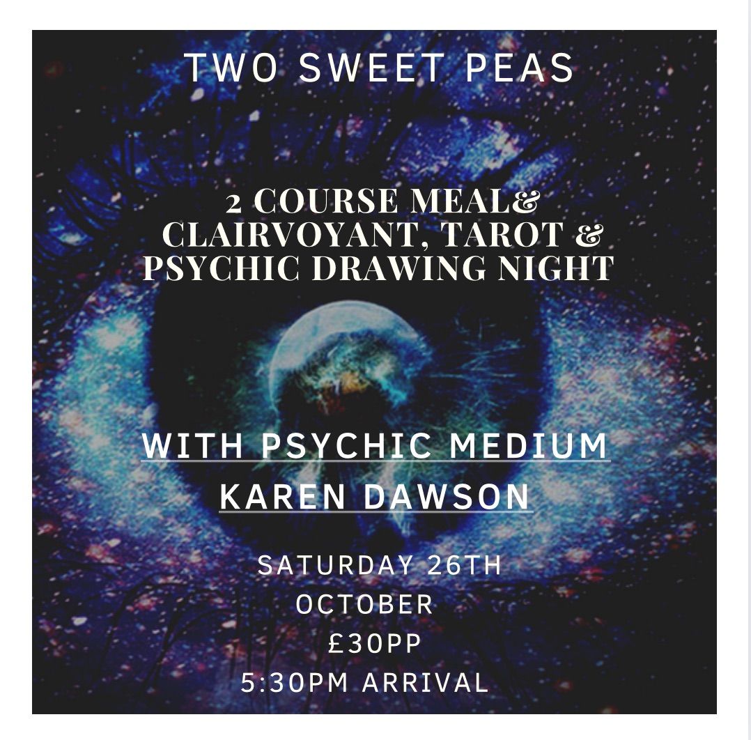 Clairvoyance, tarot & psychic drawing with 2 course meal