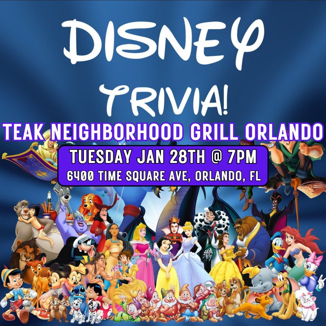 Disney Trivia @ Teak Neighborhood Grill Orlando