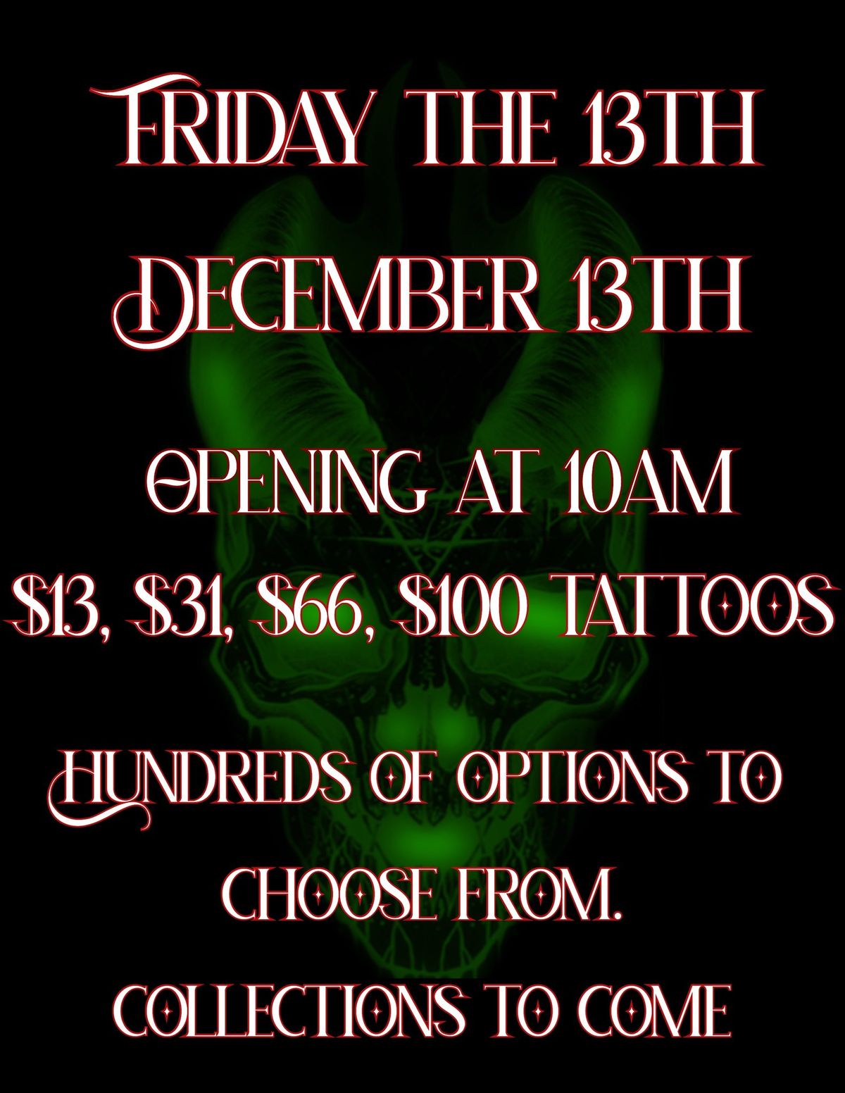 Friday the 13th Flash Tattoo Event