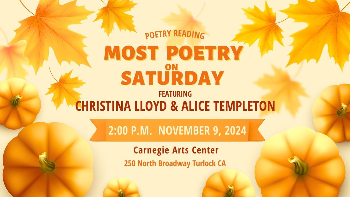 MoSt Poetry on Saturday featuring Christina Lloyd & Alice Templeton