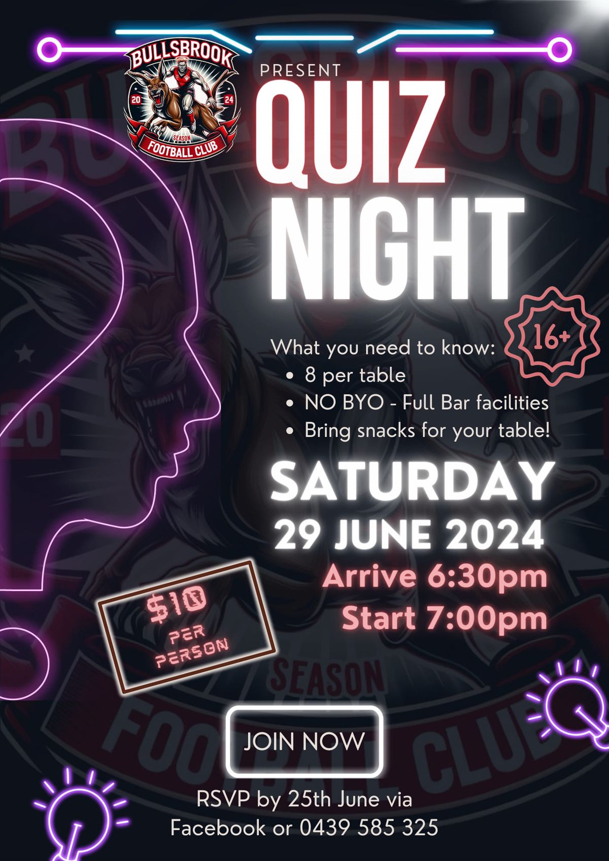 Bullsbrook FC Quiz Night!