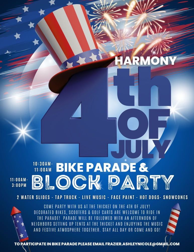 Harmony HOA 4th of July Bike Parade & Block Party