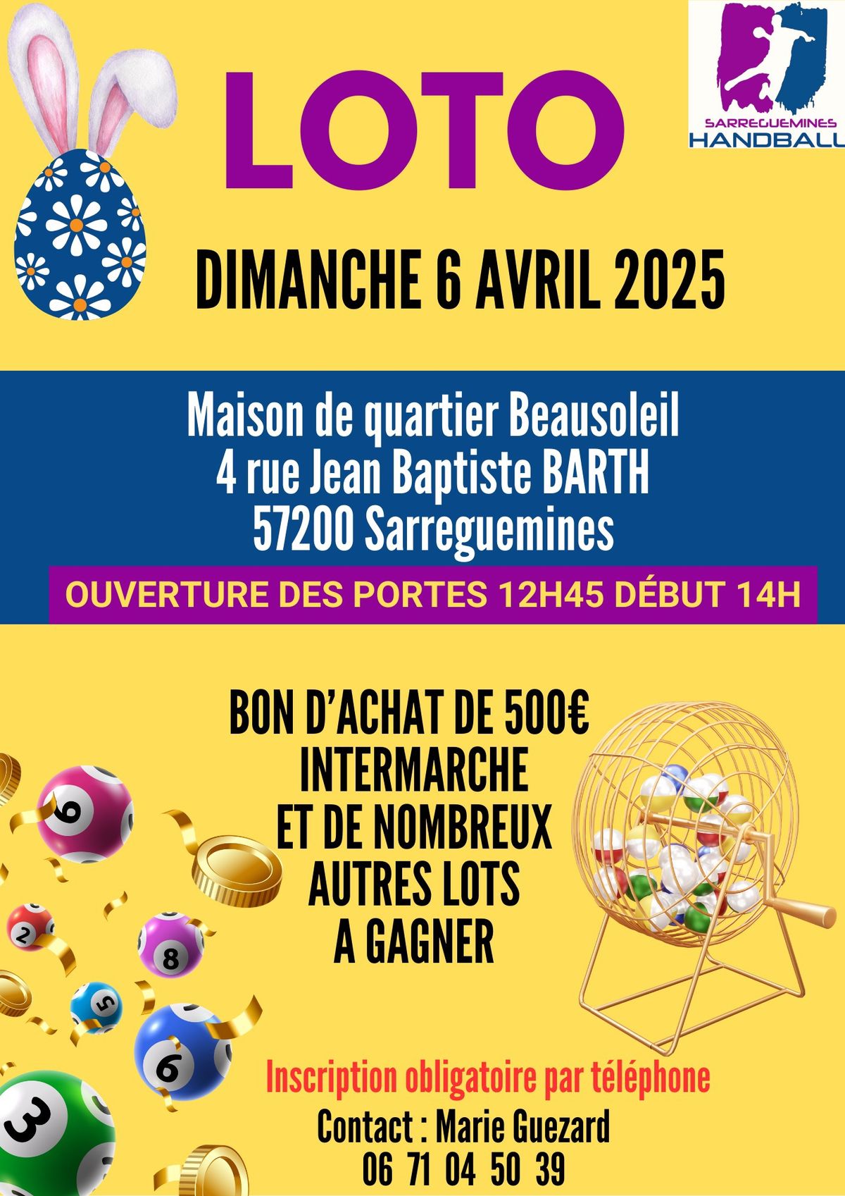 Loto du Sarreguemines Handball \u2013 6 avril 2025