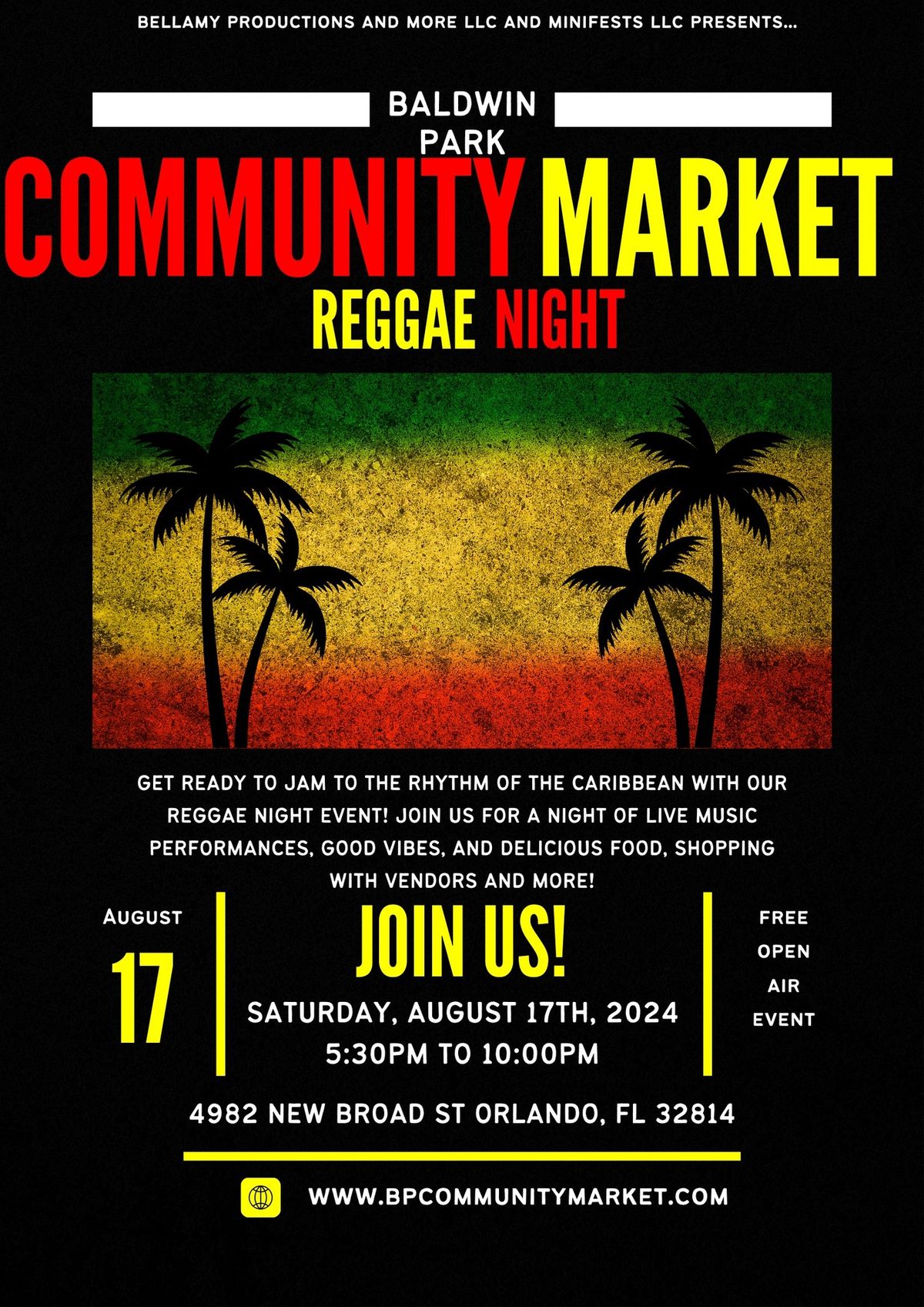Baldwin Park Community Market-Reggae Night