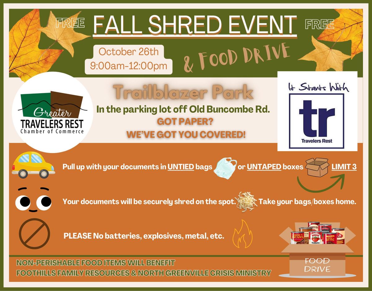 October Shred Event & Food Drive