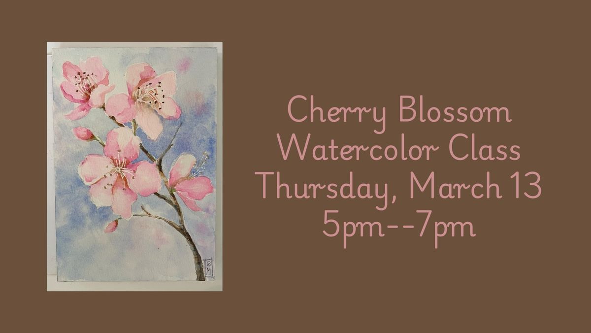 Cherry Blossoms Watercolor Class