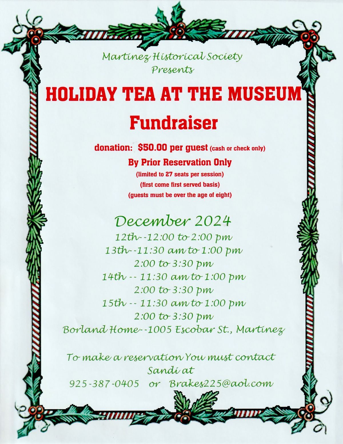 Holiday Tea at the Museum