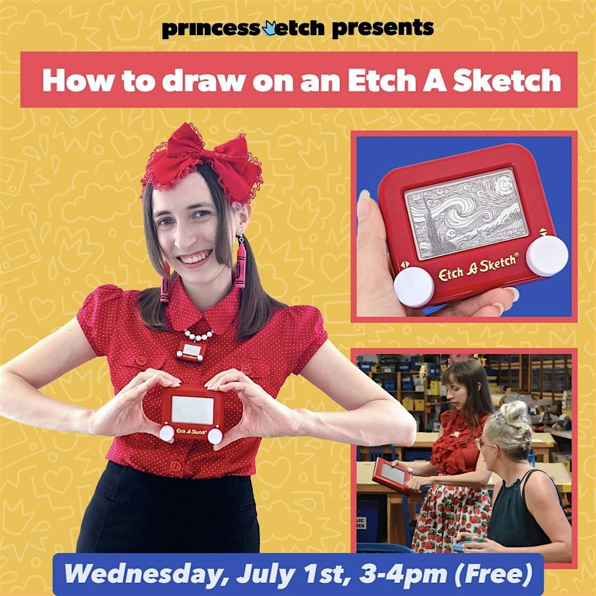 Free - Princess Etch Teaches How to Draw on an Etch a Sketch