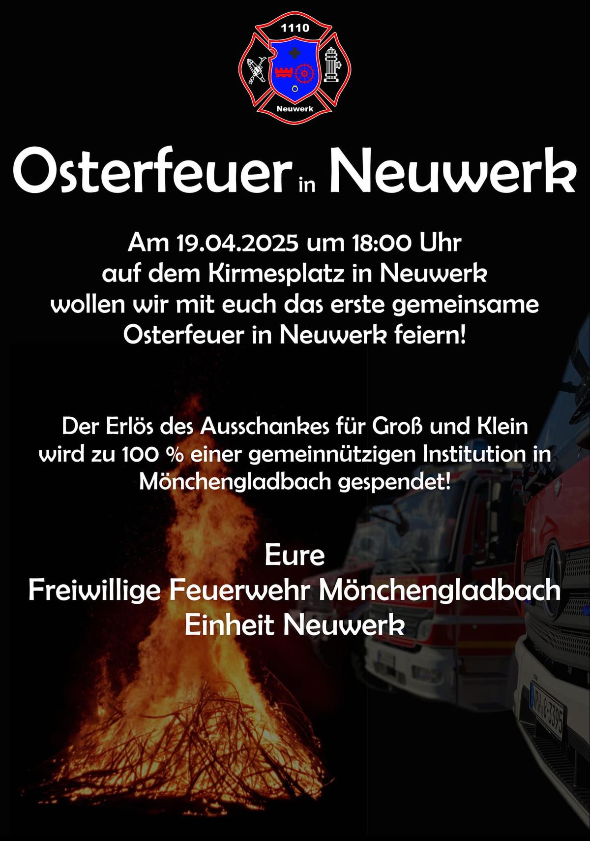 Osterfeuer in Neuwerk 