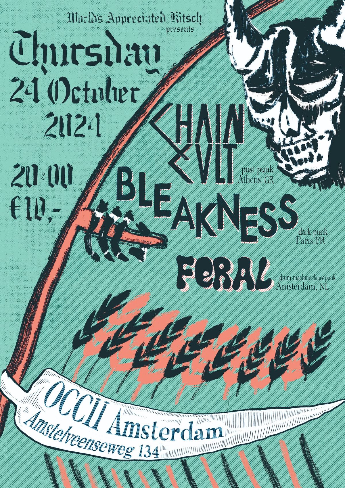 Chain Cult (GR), Bleakness (FR) & Feral (020) at OCCII