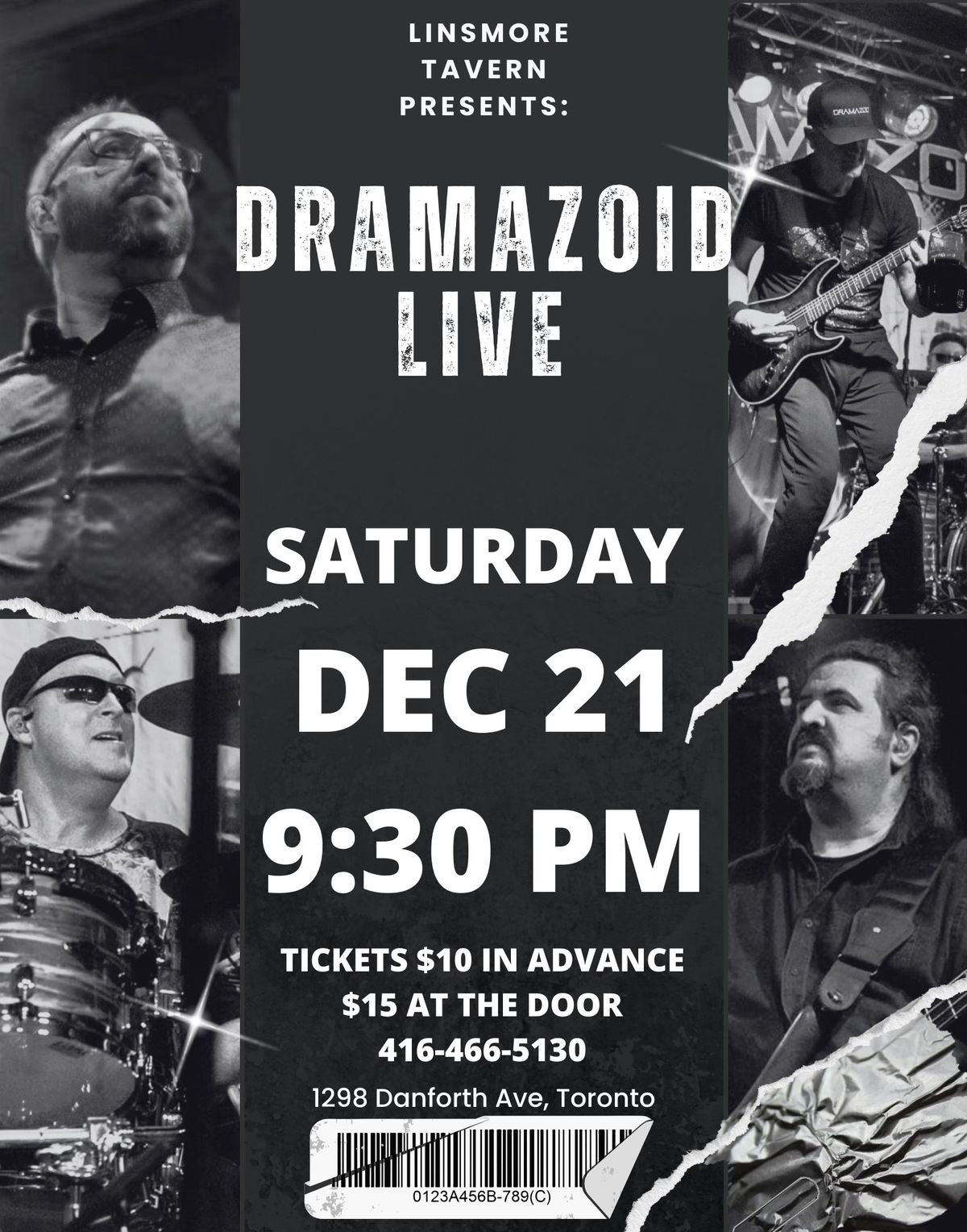 Dramazoid Tribute to the Best of Modern Rock and Classic Rock Live at the Linsmore Tavern!