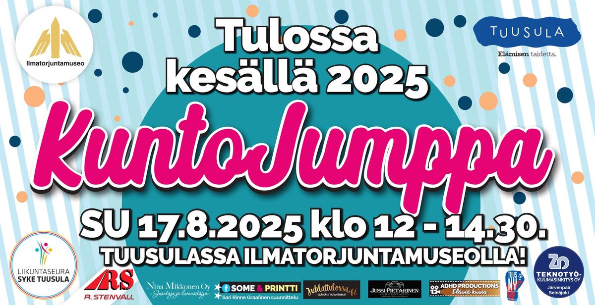 KUNTOJUMPPA \u2022 SU 17.8.2025 klo 12.00-14.30 \u2022 Ilmatorjuntamuseo, Hyryl\u00e4