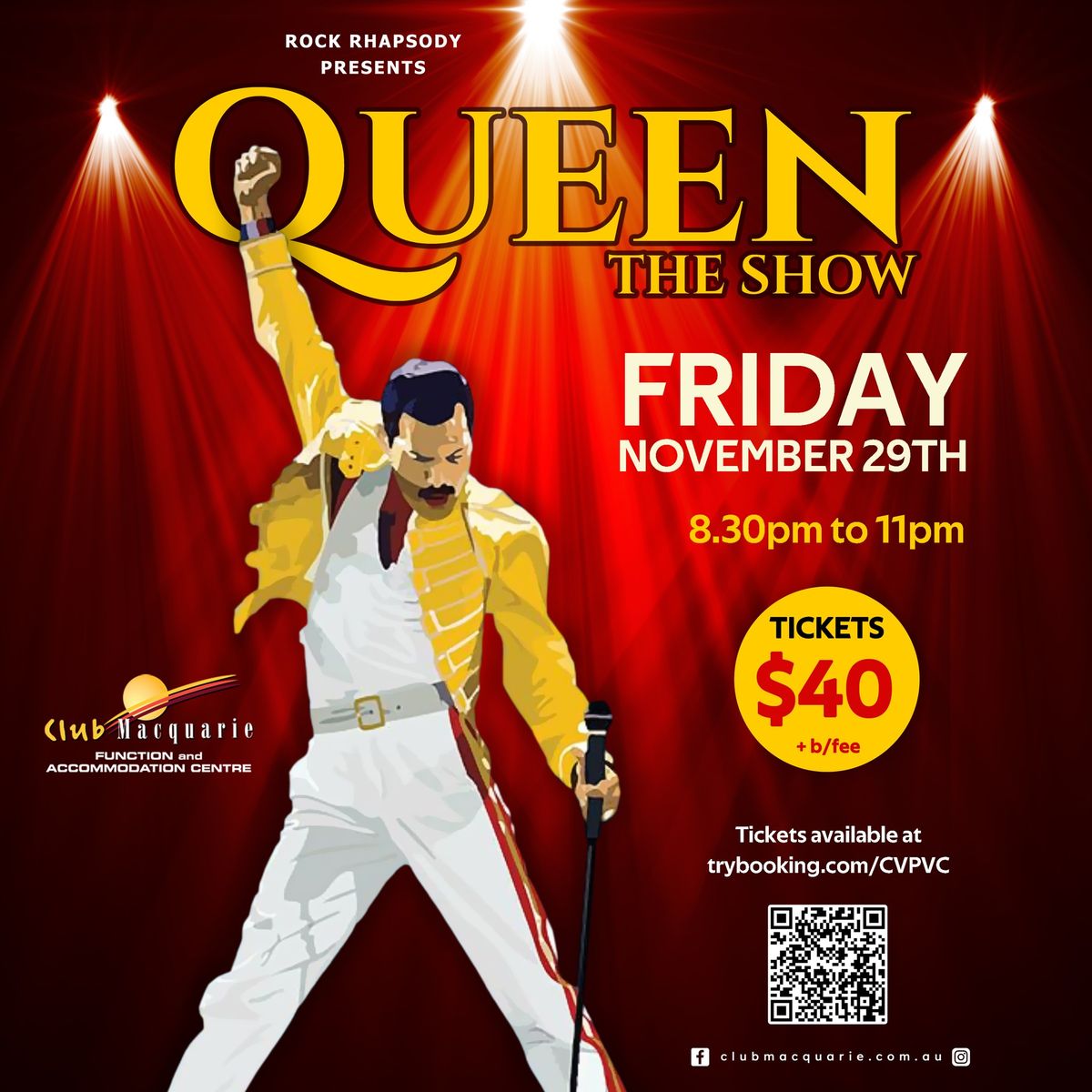 \ud83d\udc51QUEEN-THE SHOW: ONE NIGHT ONLY AT CLUB MACQUARIE\ud83d\udc51