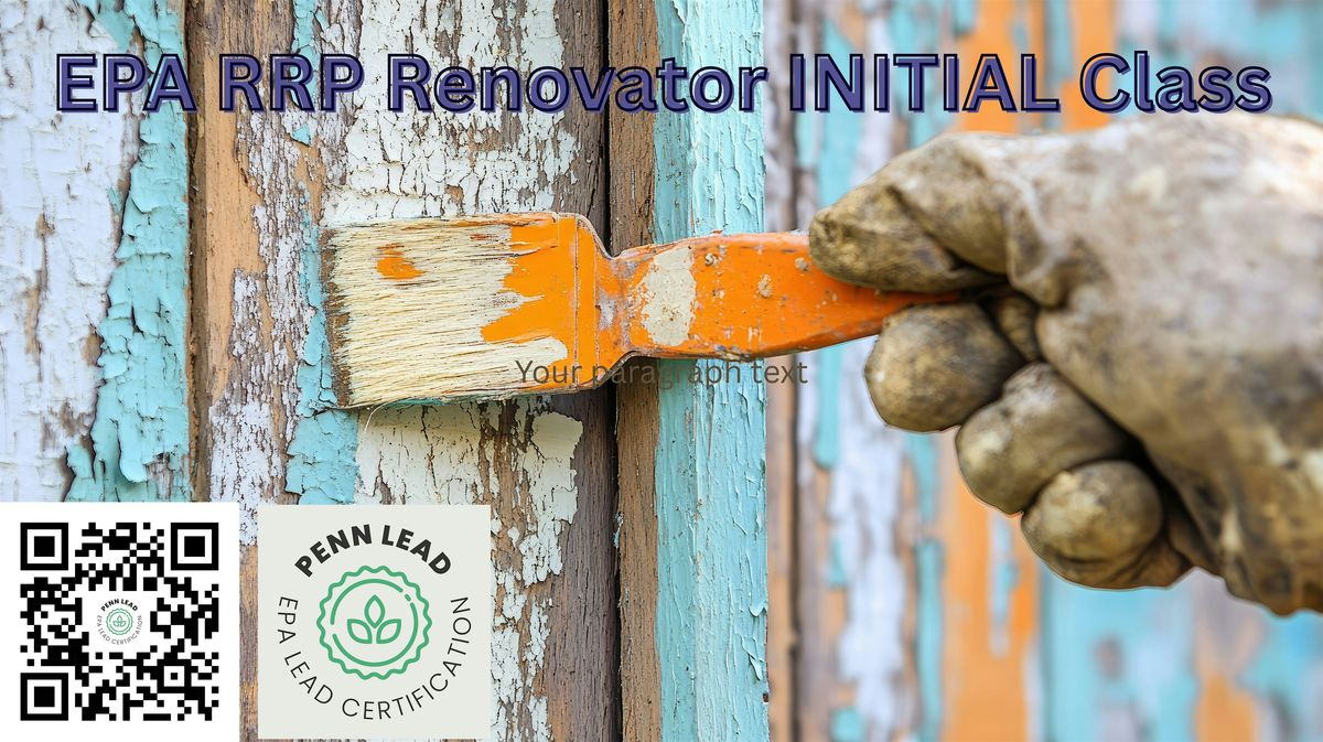 EPA RRP Renovator Course Initial English (One Day)