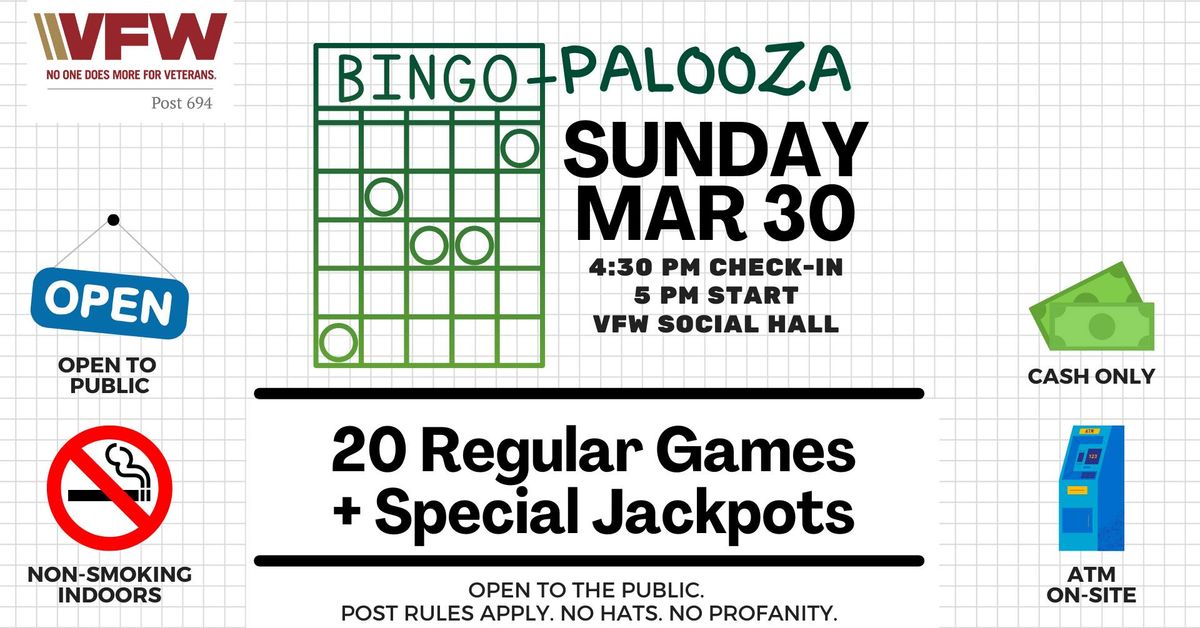 BINGOPALOOZA - 20+ Game Event