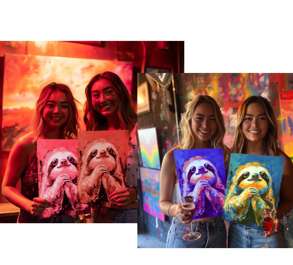 Red Light Paint Experience! \u201cColorful Sloth\u201d