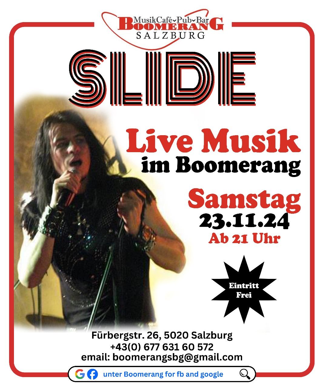 Live Musik "SLIDE" im Boomerang