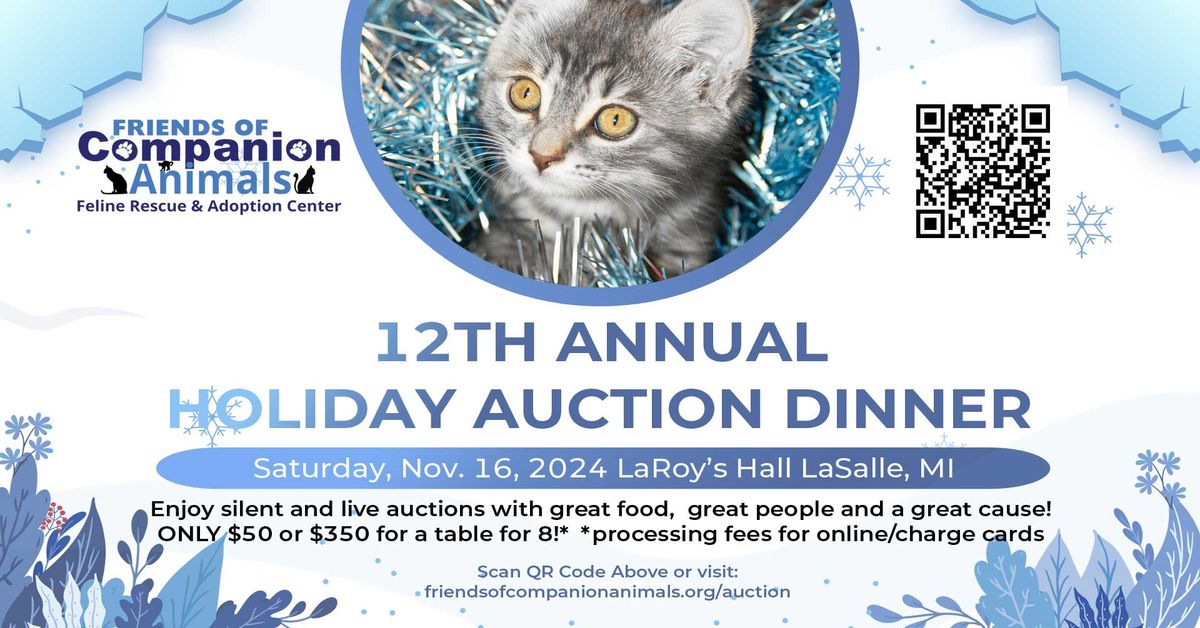 FOCA 12th Critters Without Litters Holiday Auction Dinner