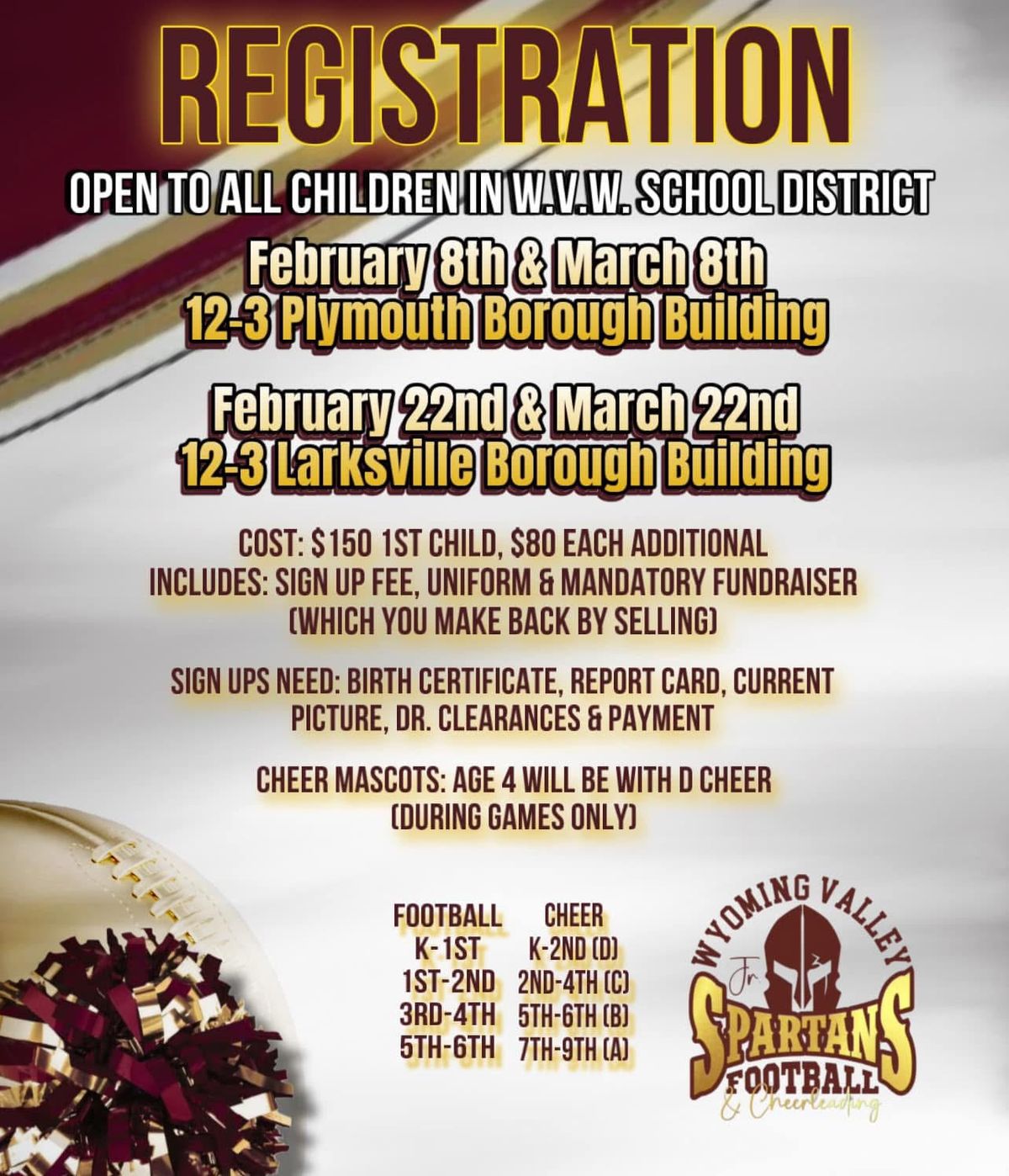 Jr Spartan Registration - March 8