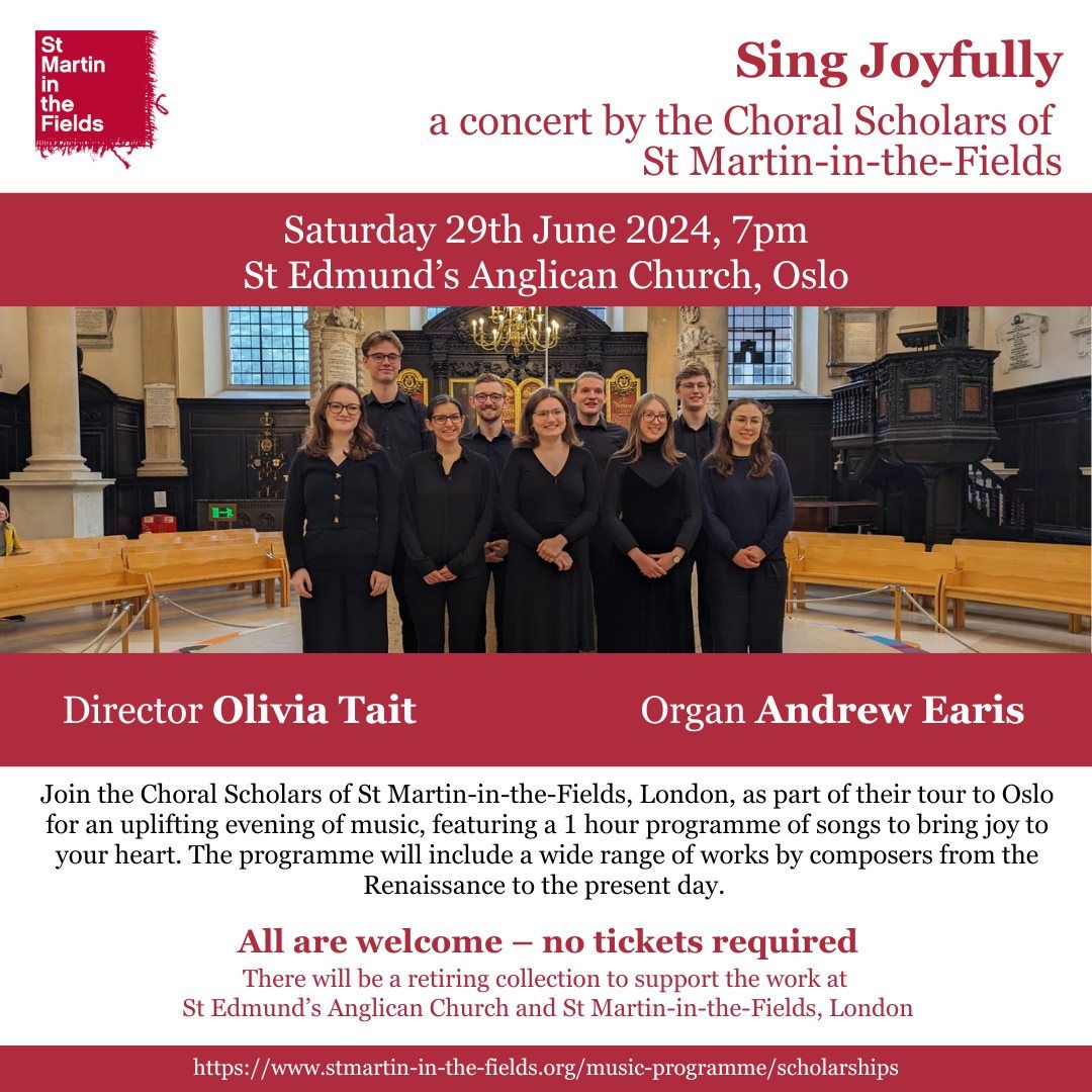 "Sing Joyfully" - Concert by the Choral Scholars of St Martin-in-the-Fields 