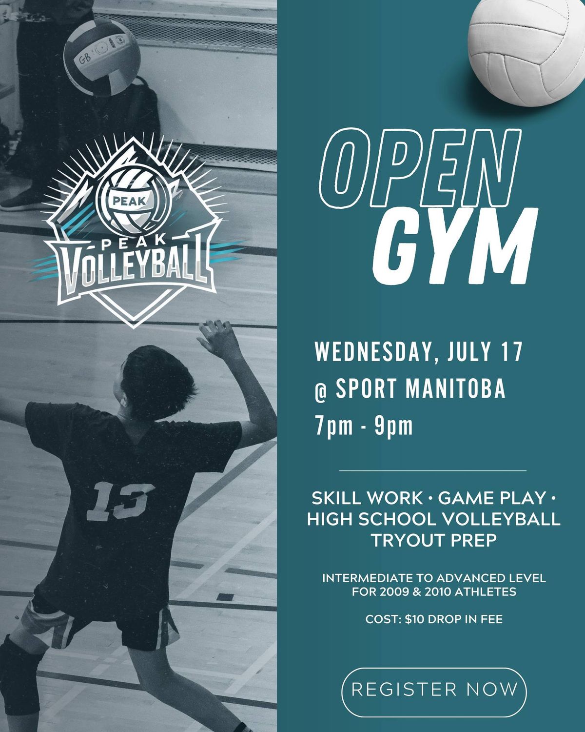Peak Volleyball OPEN GYM Volleyball Skill Camp
