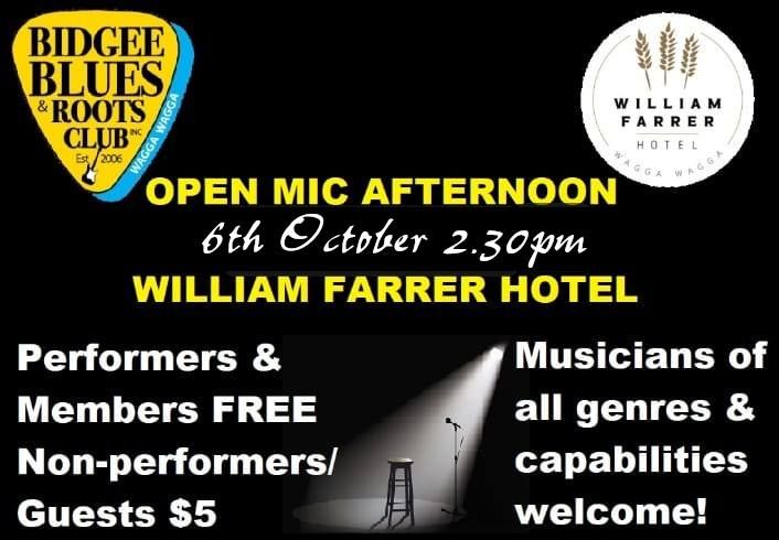 Bidgee Blues & Roots Club October Open Mic Afternoon 